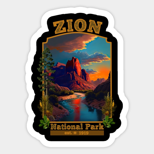 .Zion National Park Sticker by AtkissonDesign